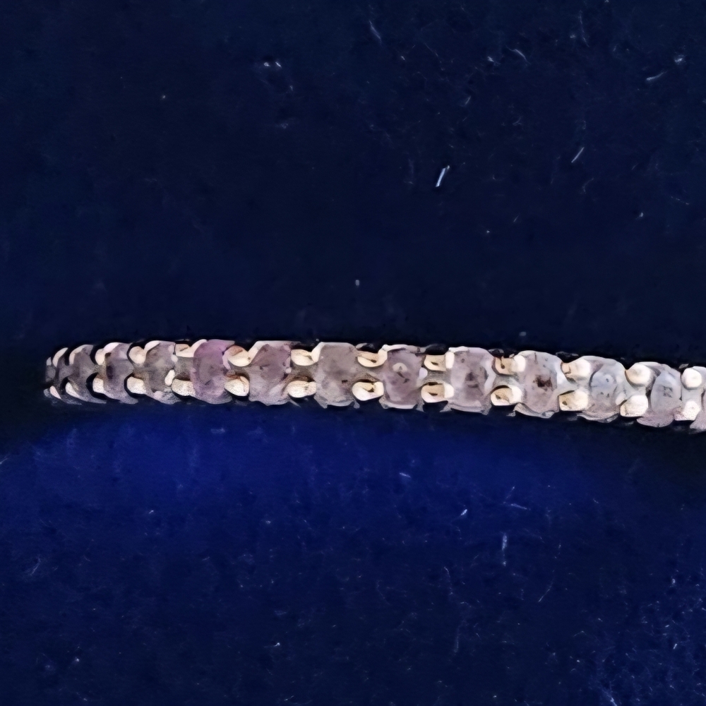 EUC 14K Pink Sapphire Eternity/Stacking Ring